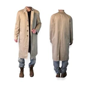London Fog Men's Khaki Trench Coat Perfect Vintage Condition ~ Size 40 Regular